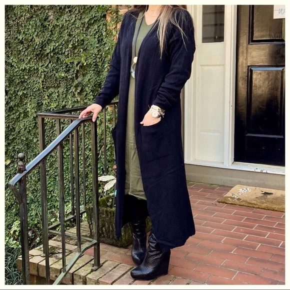 Made in Italy long open knit cardigan - Picture 3 of 5